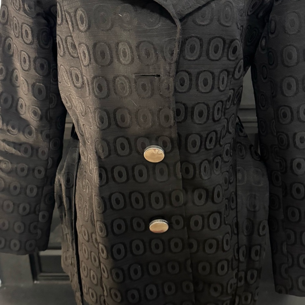 ✨ Elena Solano Black Textured Belted Jacket | Small ✨ - Picture 7 of 10
